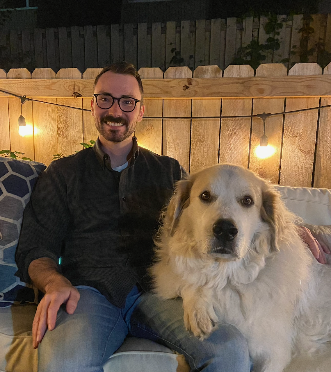 Picture of Alex with Dog Mando (Great Pyrenees)